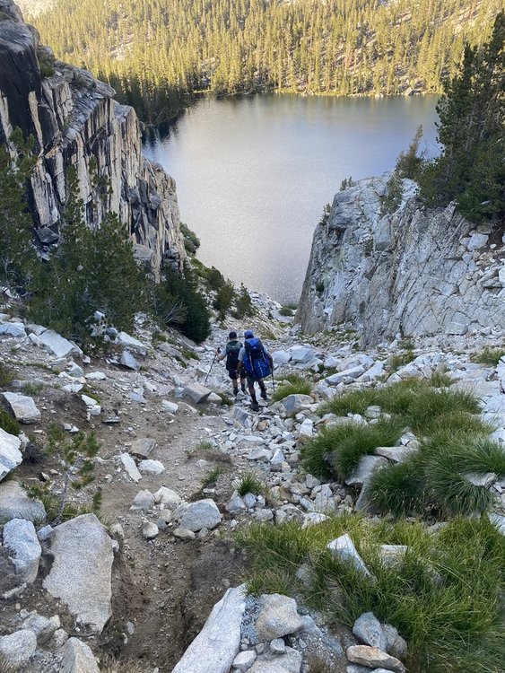 The descent into Marion Lake