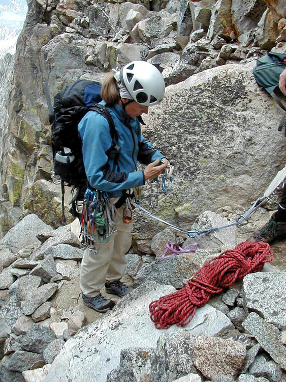Belaying the detour around the chockstone  12:35PM