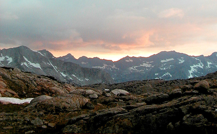 Sunset below Bishop Pass  8PM  *