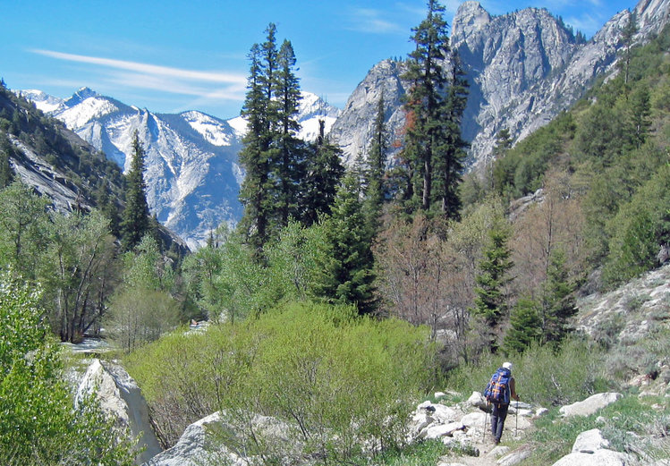 Walking back on trail