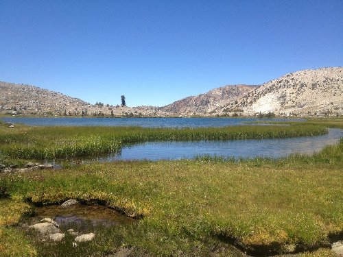 a lake in blue canyon