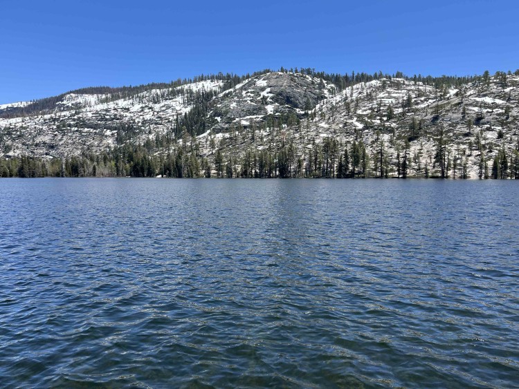View looking directly across the lake