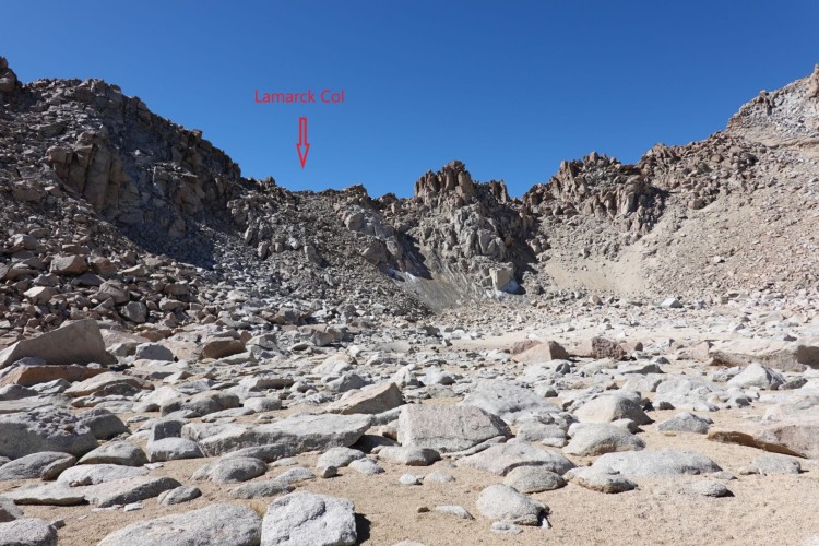Last scramble to the Col - east side.
