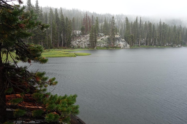 Cow Meadow Lake in the rain
