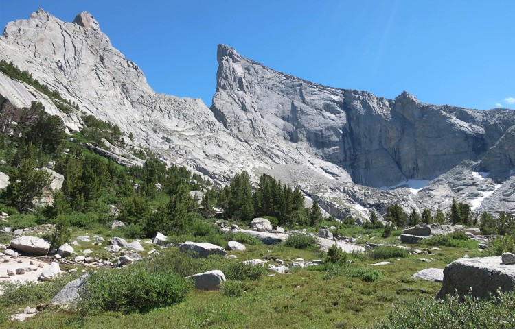 East Temple Peak from Deep Lake shores