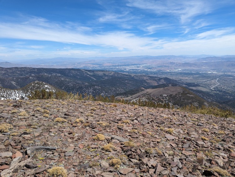 On summit looking east towards Reno