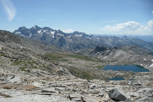 Ritter Range, Blue Lakes, Bench Canyon from Blue Lake Pass