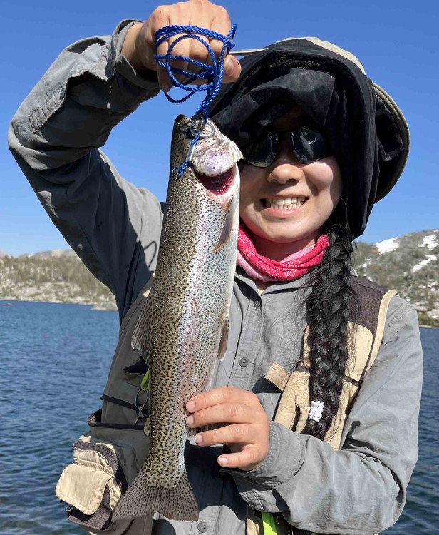 The first of Dawn's fish caught on her amazing run of fishing.  This one is a smidge over 16&quot;.
