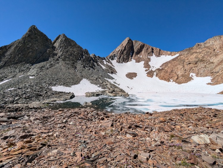 The unnamed lake below Virginia Peak.