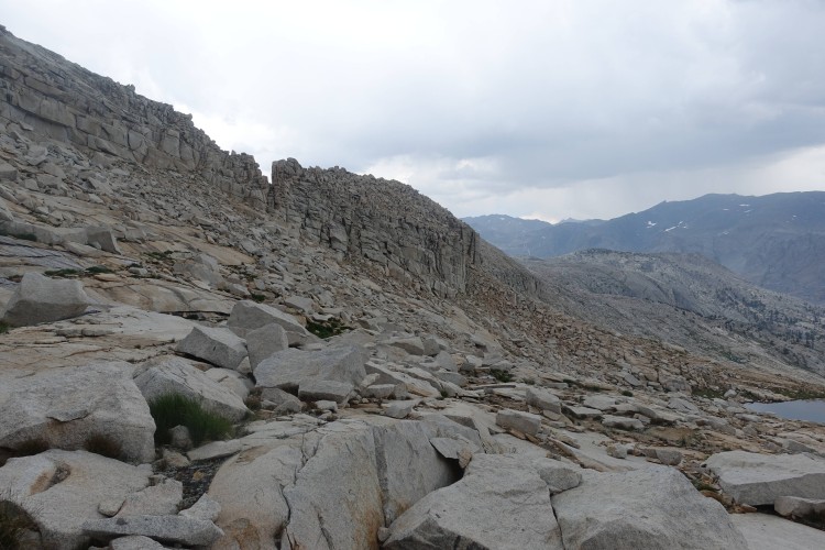 View back to the col from the east