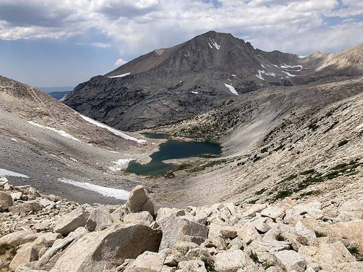 The view down the west side of White Bear Pass.  Head toward the right.