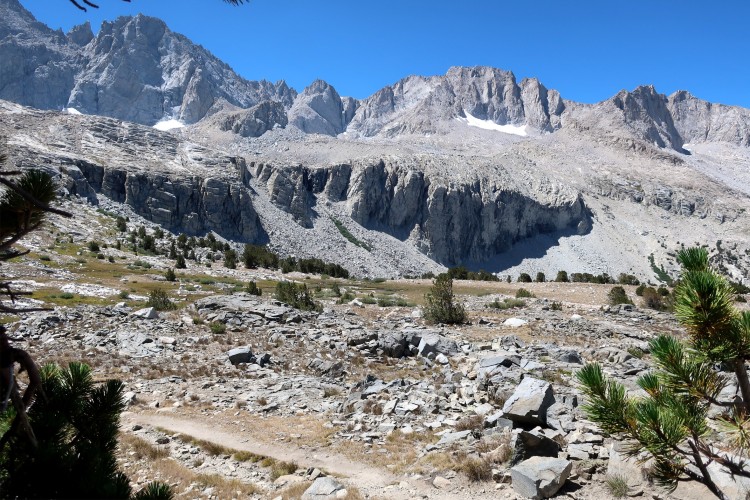 Timberline bench on the north side of Forrester Pass