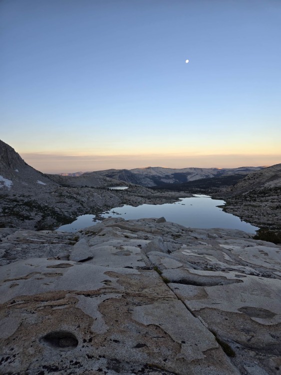 leaving camp at bighorn in back past ambition lake
