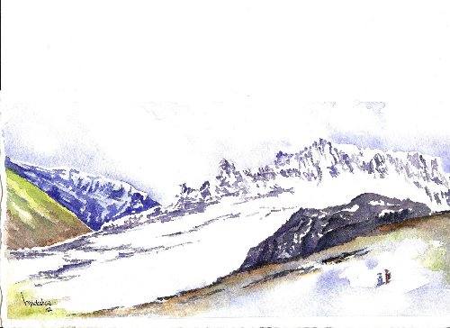Water Color rendition of Donahue Pass