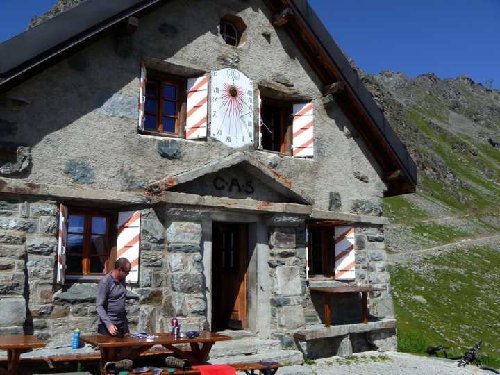 Cabane du Mont Fort. Check out the sundial!