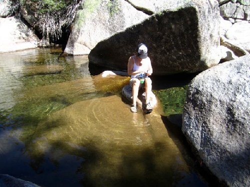 Refreshing and refilling at Summit Creek.