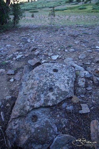 Native American bedrock mortars,  Ansel Adams Wilderness