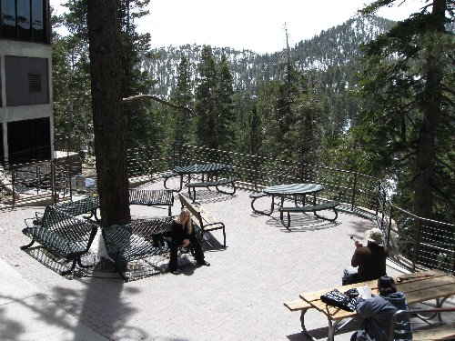 Lovely lunch area at top tram station, but it's all downhill from here!