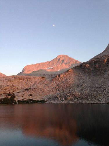 Mt. Gabb, Lower Mills Creek Lake, and the Moon.