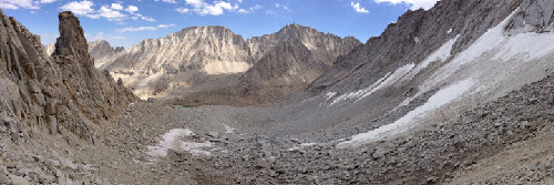 Looking back down our route.