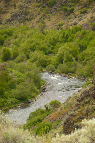 Looking back during hike out last week.  Two anglers now fishing where I fished today.