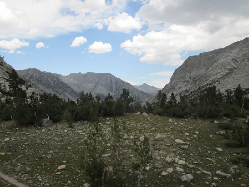 View of campsite from trail