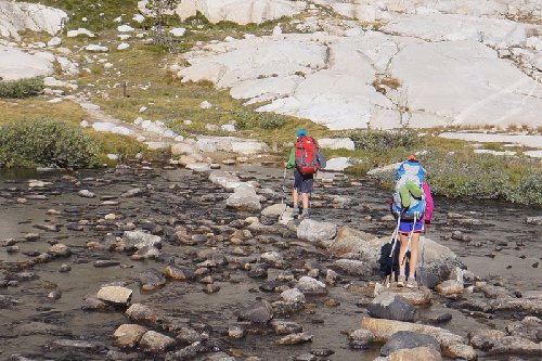 Stepping stones above Evolution Lake