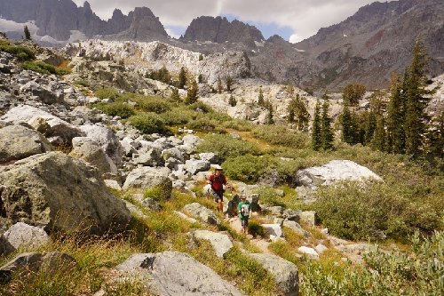 Climbing to Iceberg Lake