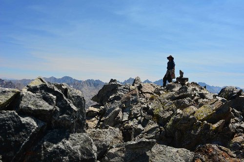 Top of Black Giant (13,330FT) with the Palisades in the bakground