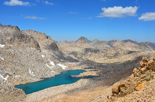 From the side of Mt. Wallace. Look at that Glacially colored lake