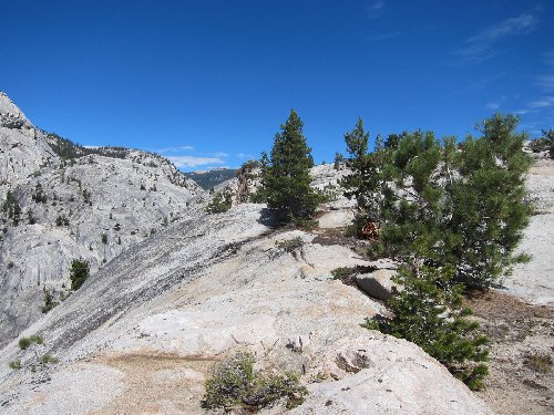 I backtracked and followed this ridge above the river.