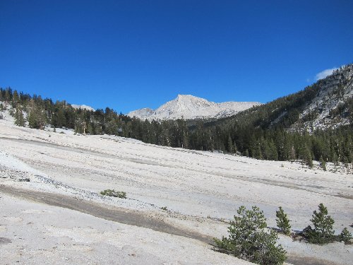 Granite sidewalk made for easy cross country travel