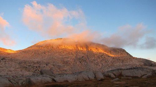 Alpenglow over Rainbow Lake