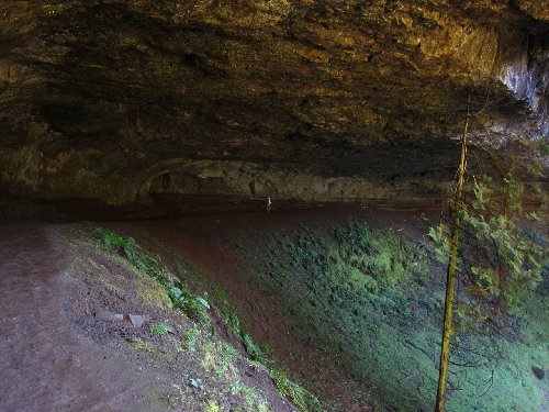 Cave behind the falls