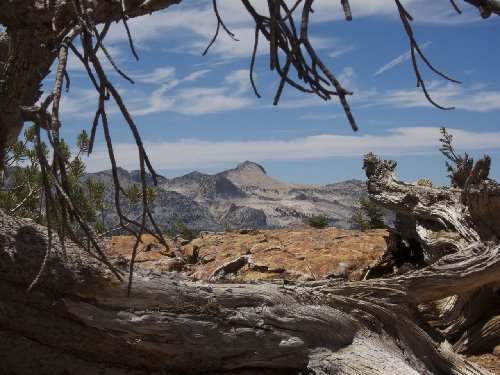 Mt Clark from Highest tarn in Harriet Basin