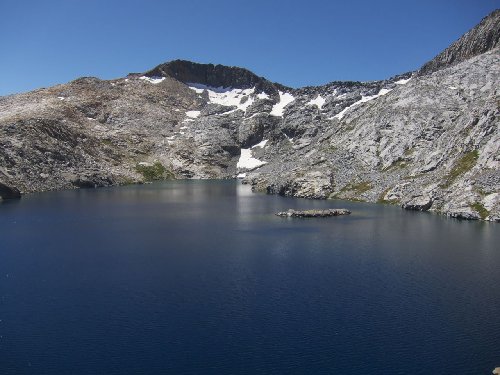 Edna Lake from top of Cliffs at N end of lake