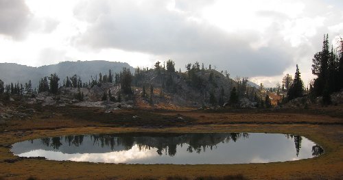 Tarn at high point of days hike