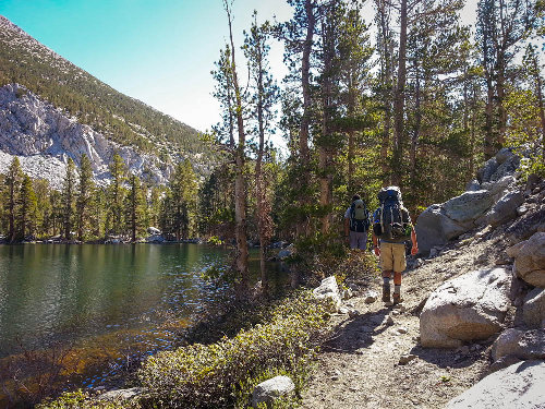 Hiking past Black Lake the next morning