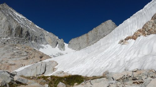 Cornice at the end of the green gulley