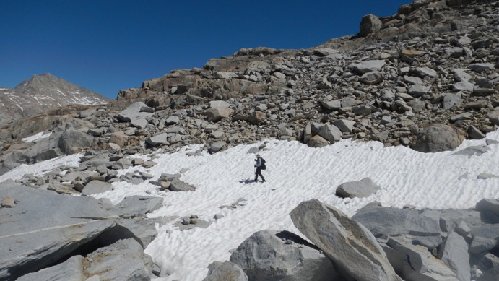 Snow was still firm in the afternoon