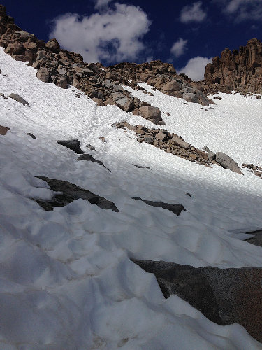 Lamarck Col snow field.