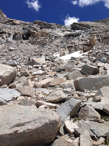Looking back up at our route.