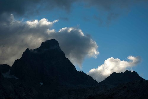 Clouds and peaks before sunset