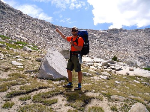 Mike pointing at the easy route-finger is a little off, but you get the drift.