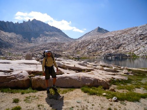 At Bearpaw Lake, looking back toward Feather Pass