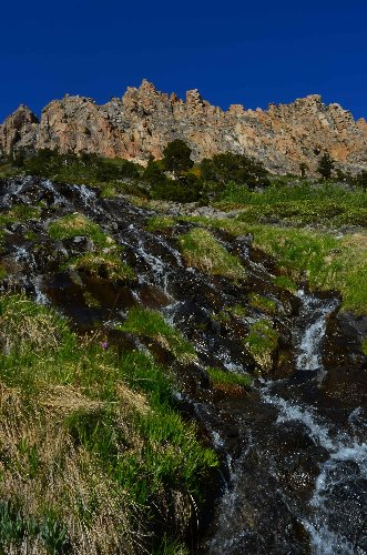 A cascade below Pinto Lake