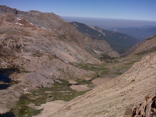 view down cliff creek toward black rock pass trail