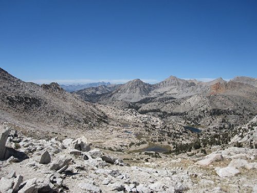 Looking down to tully lake Banner/ritter in background