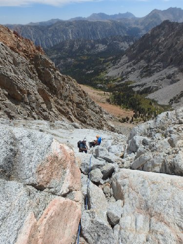 Looking back towards the trailhead from within the first chute.