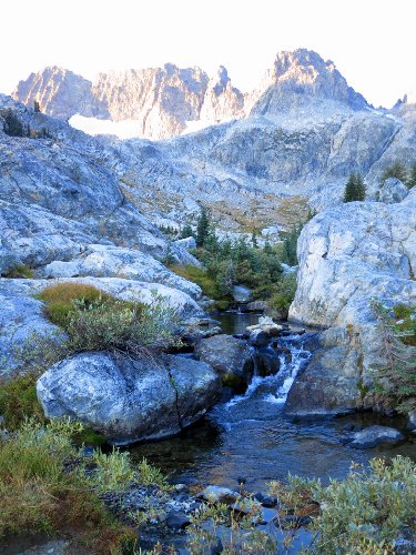 Stream and view from camp